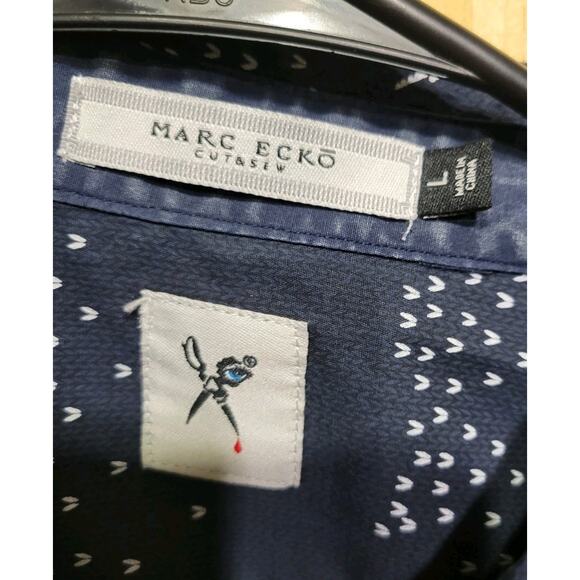 Marc Ecko Cut & Sew Blue Designer Button Up Shirt Mens Large - Picture 5 of 8